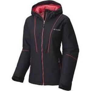 Columbia Thermal Coil Full Zip Jacket Coat Sz XL Hooded Black Pink